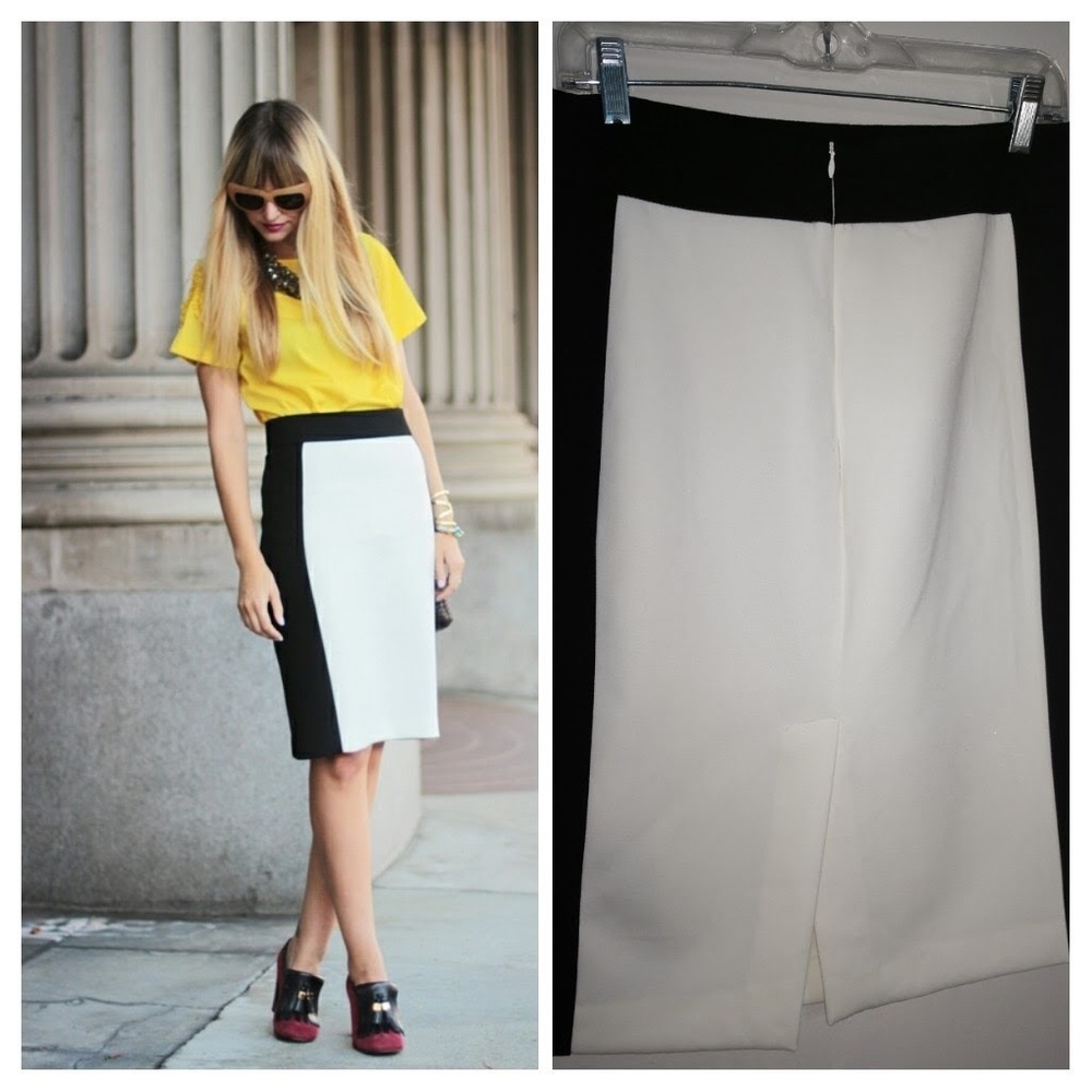 Zara black and white colorblock skirt - Picture 1 of 6